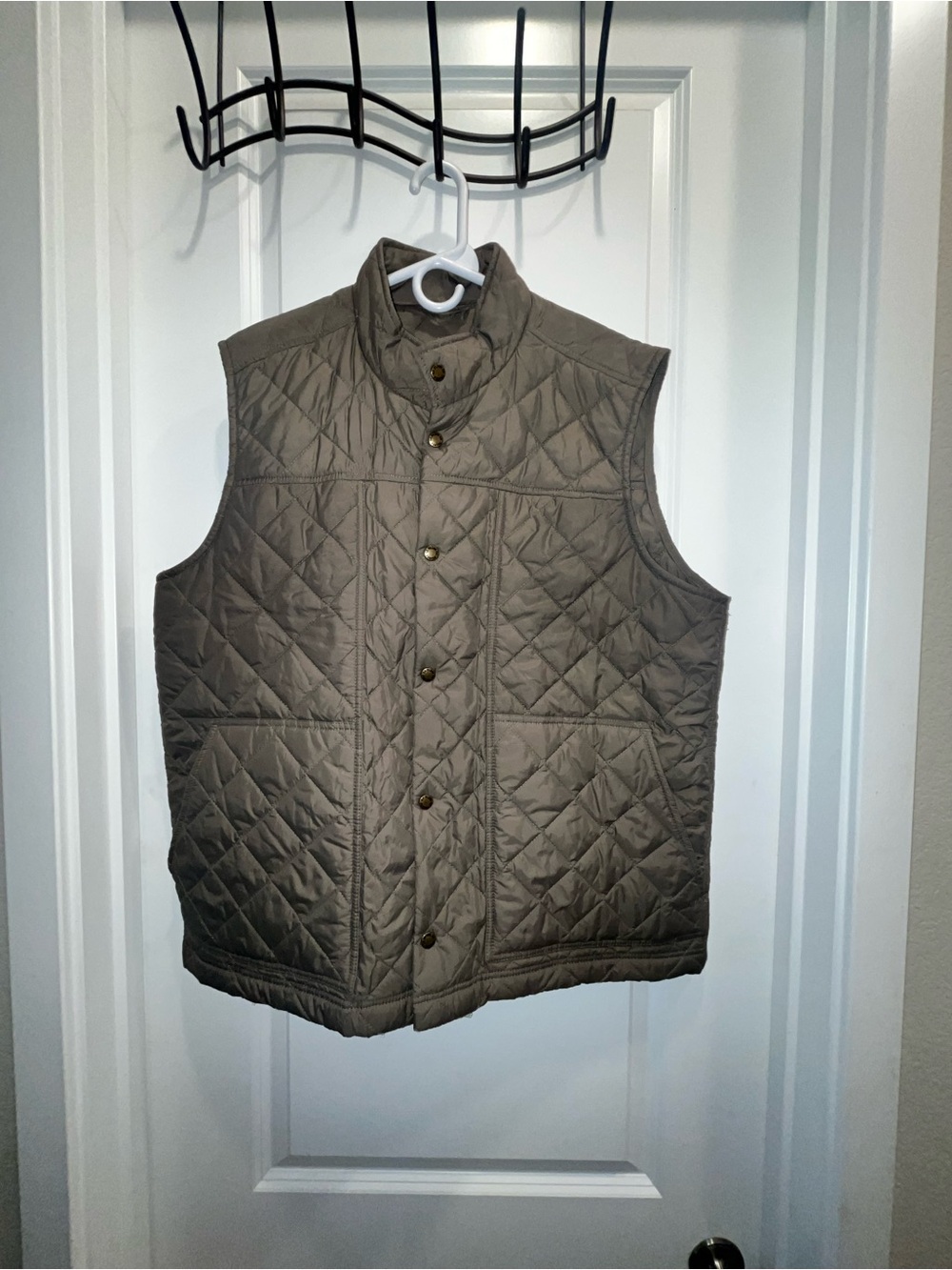 C. C. Filson Quilted Men's Vest in Olive Green/Brown